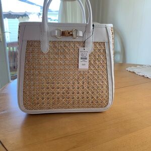 Talbots Elegant White and Tan Tote